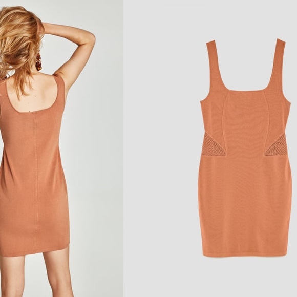 ZARA BANDAGE KNIT DRESS WITH SEAMS AT THE WAIST - Picture 2 of 4